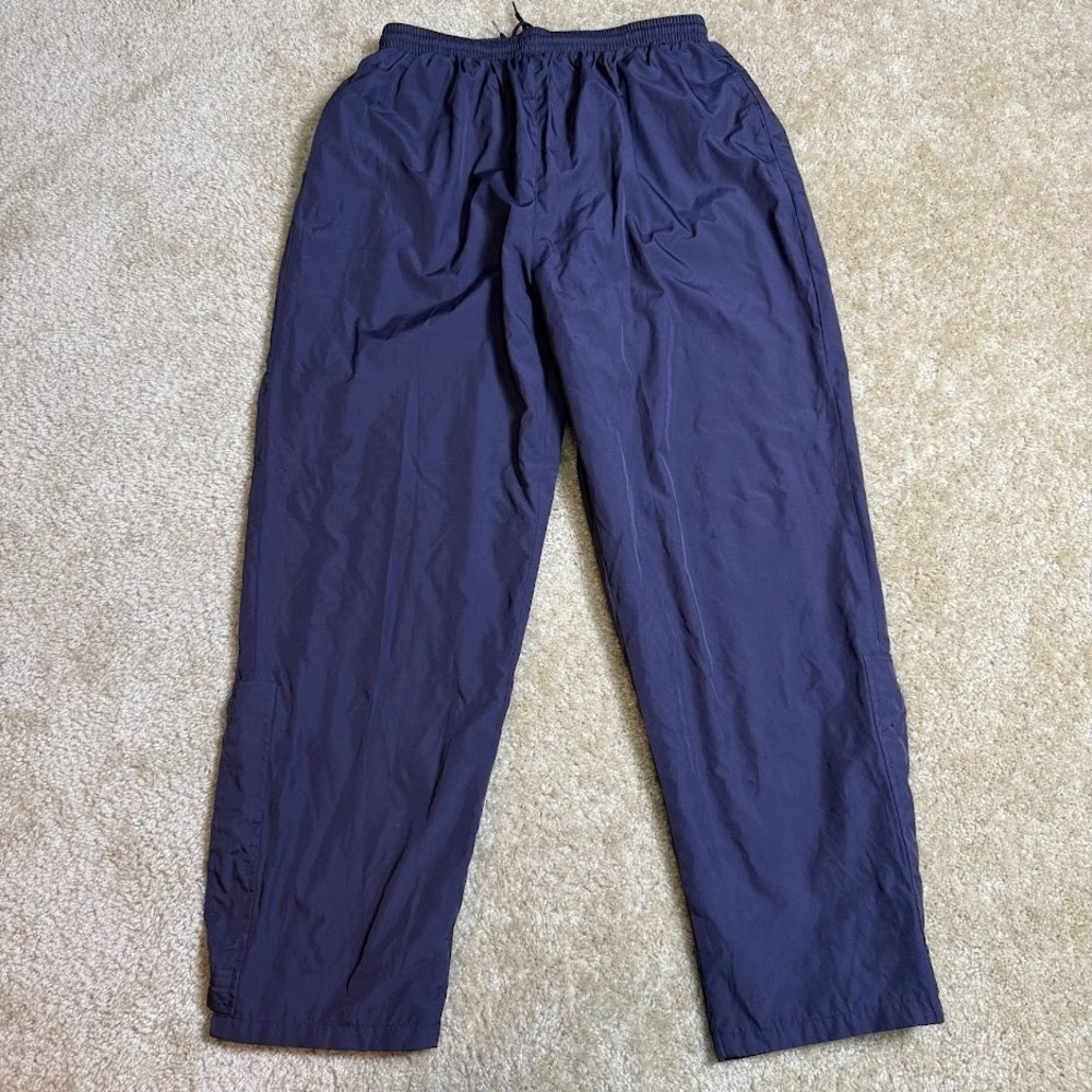 Vintage‎ Intech Nylon Track Pants Men's M Navy Lined Zip Ankle Windbreaker VTG